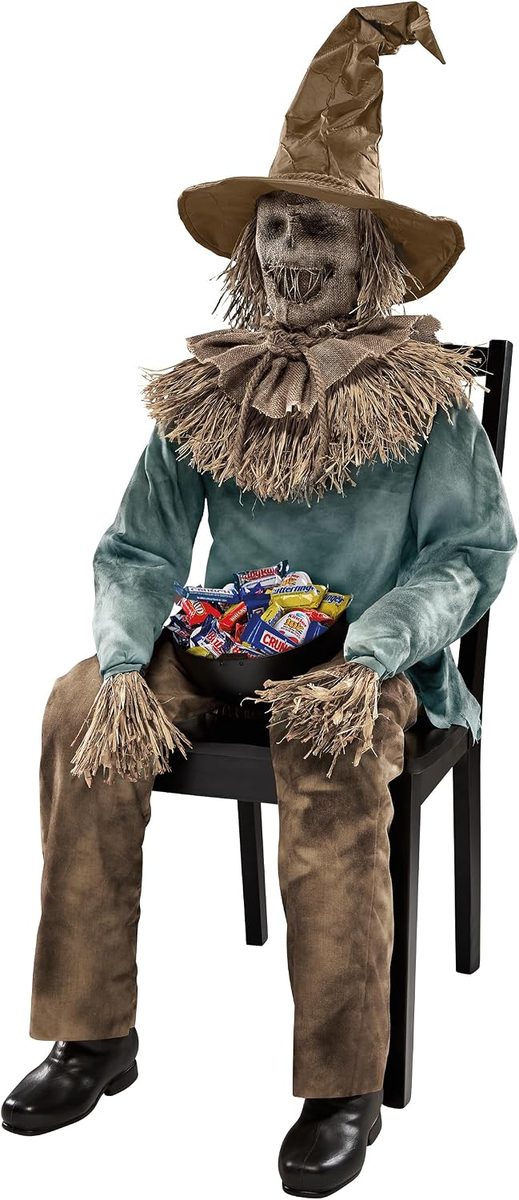 Espantapajaros Animatronico Sentado con Sorpresa (1.37 m) Spirit Halloween
